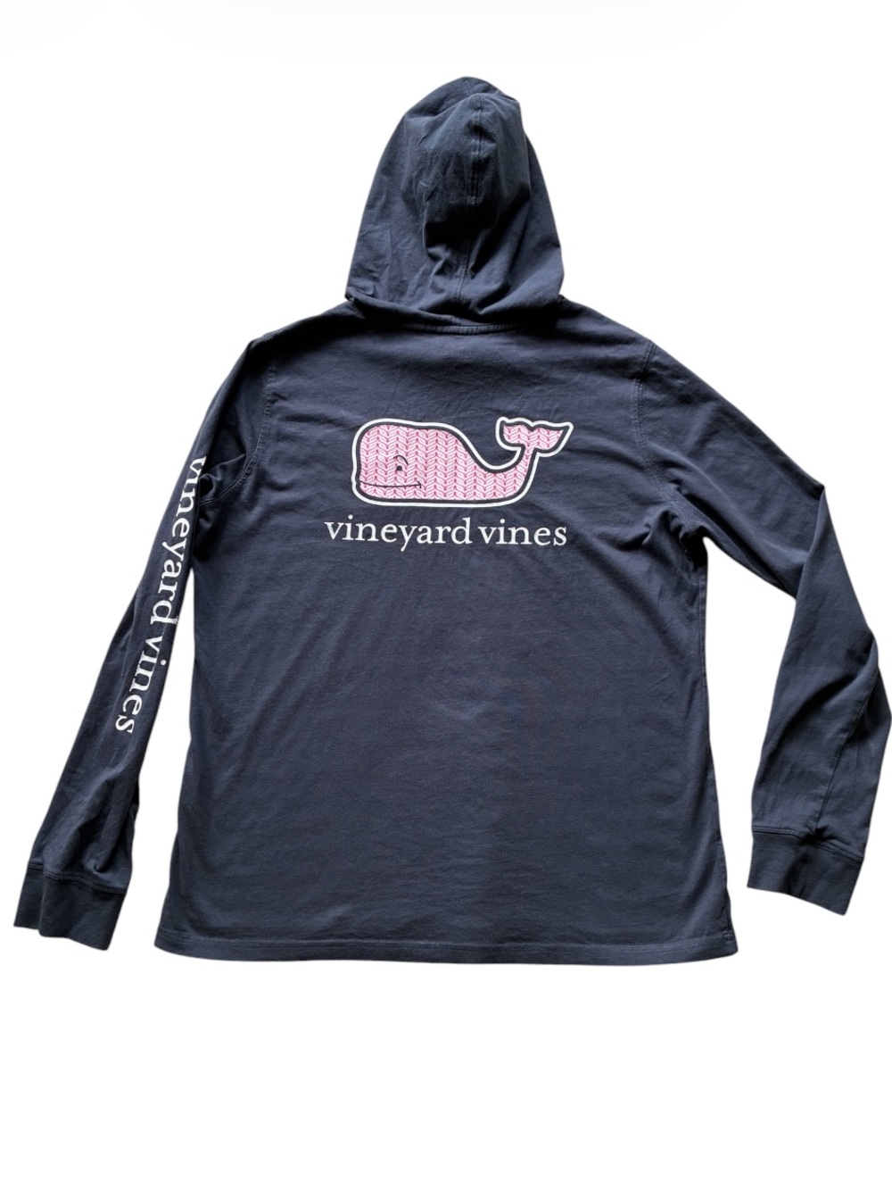 Vineyard Vines Women's Long Sleeve Navy Whale Logo Hoodie Tee Size Small